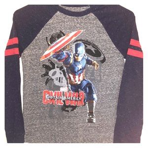 Captain America boys long sleeve t-shirt size S 8
